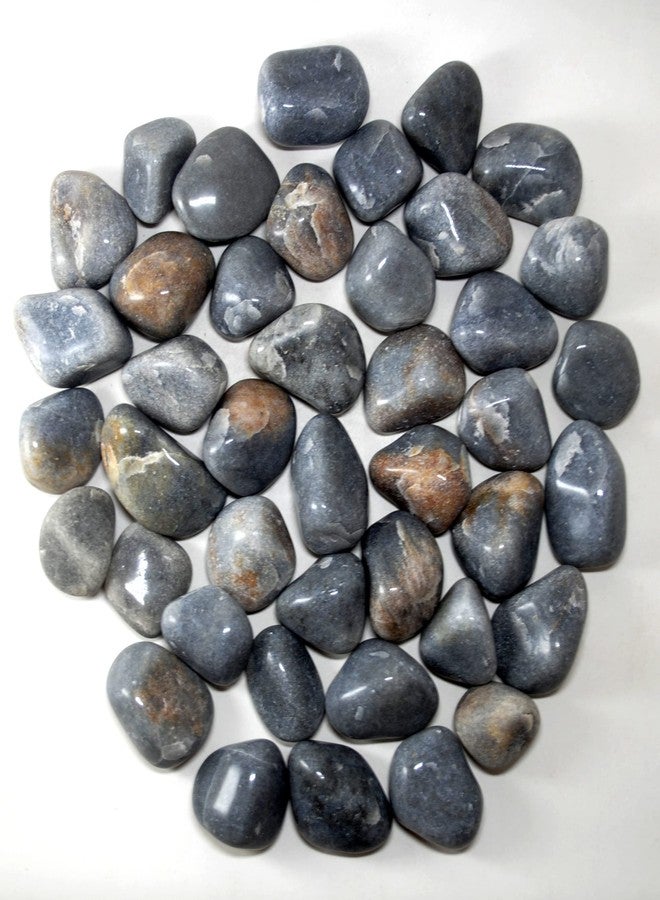 Schmick Grey Decorative Pebbles for Plants, Pots, Home, Table, Garden & Aquarium Décor - Natural Smooth Stones for Indoor Outdoor Decoration (900 Grams, Grey Tumble) - Image 2